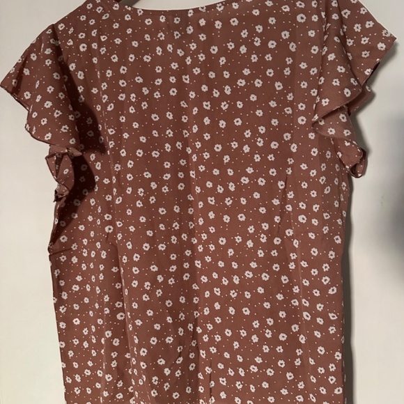 Taupe Floral Shirt - Picture 2 of 3